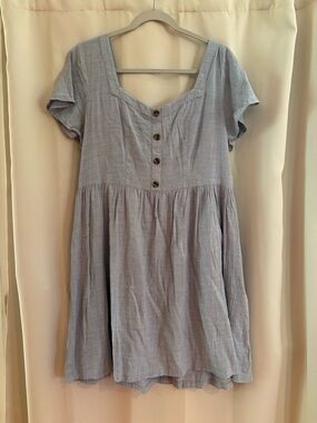 SO Light Blue Short Sleeve Mini Dress
